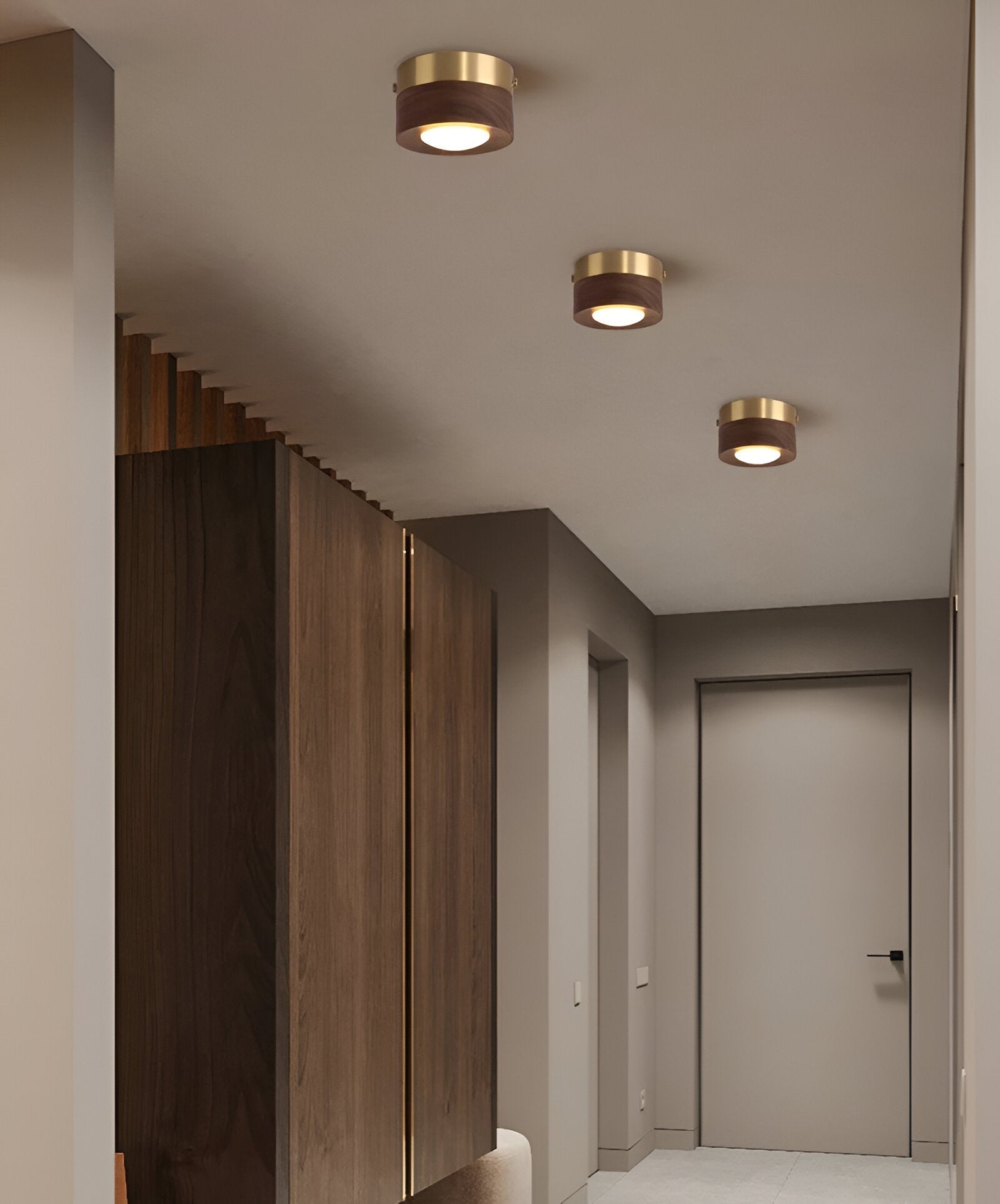 Walnora Spotlampe – LED Loftspot i Valnøddetræ med Moderne Design