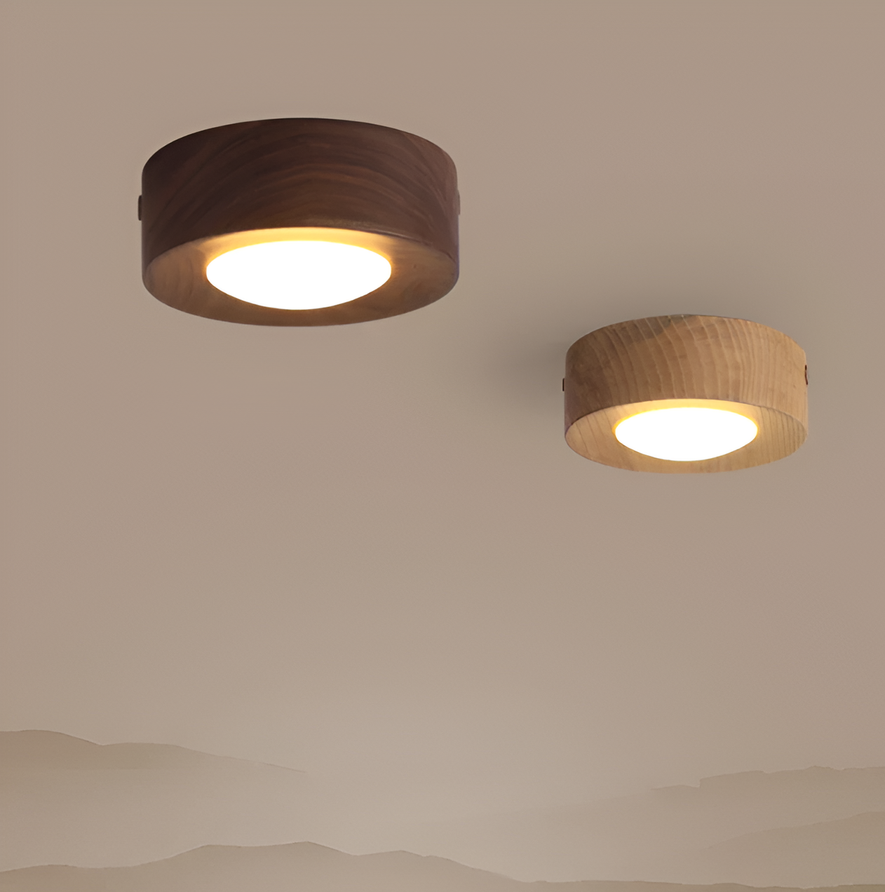 Walnora Spotlampe – LED Loftspot i Valnøddetræ med Moderne Design
