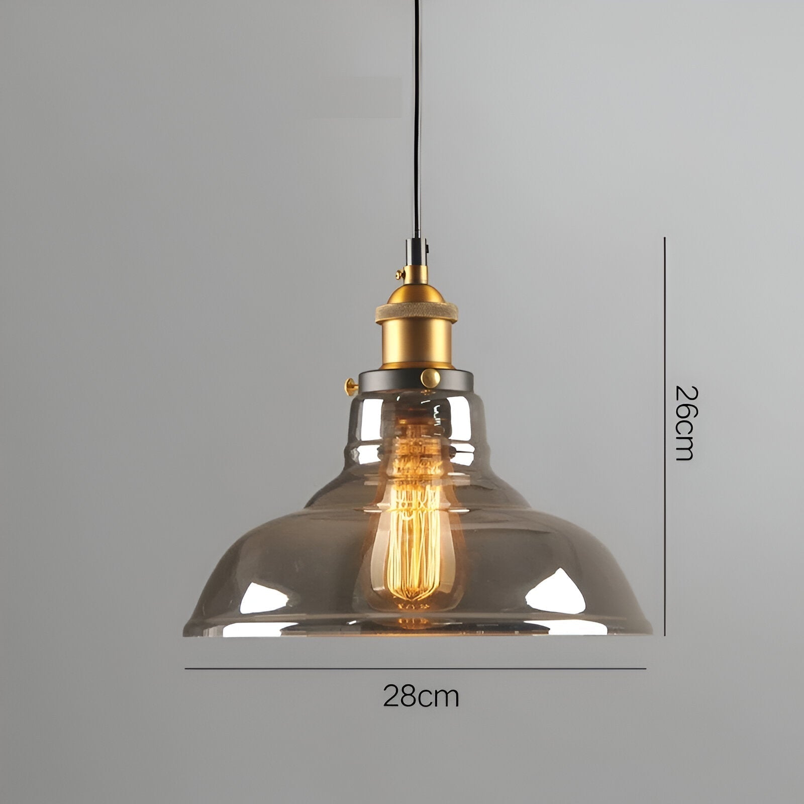 FumoLuxe Loftlampe – Vintage Loftlampe i Røgglas med Industriel Elegance