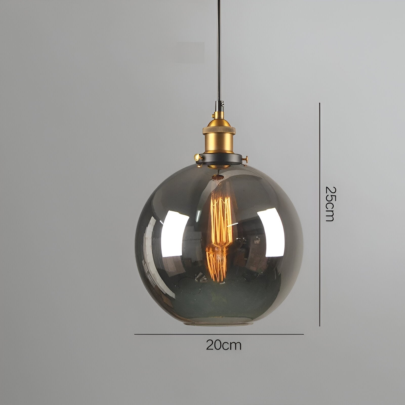 FumoLuxe Loftlampe – Vintage Loftlampe i Røgglas med Industriel Elegance