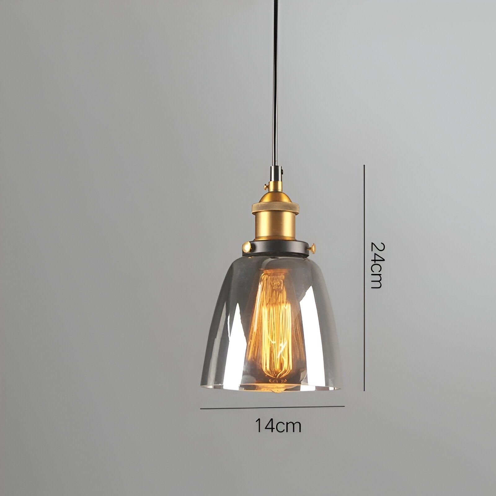 FumoLuxe Loftlampe – Vintage Loftlampe i Røgglas med Industriel Elegance