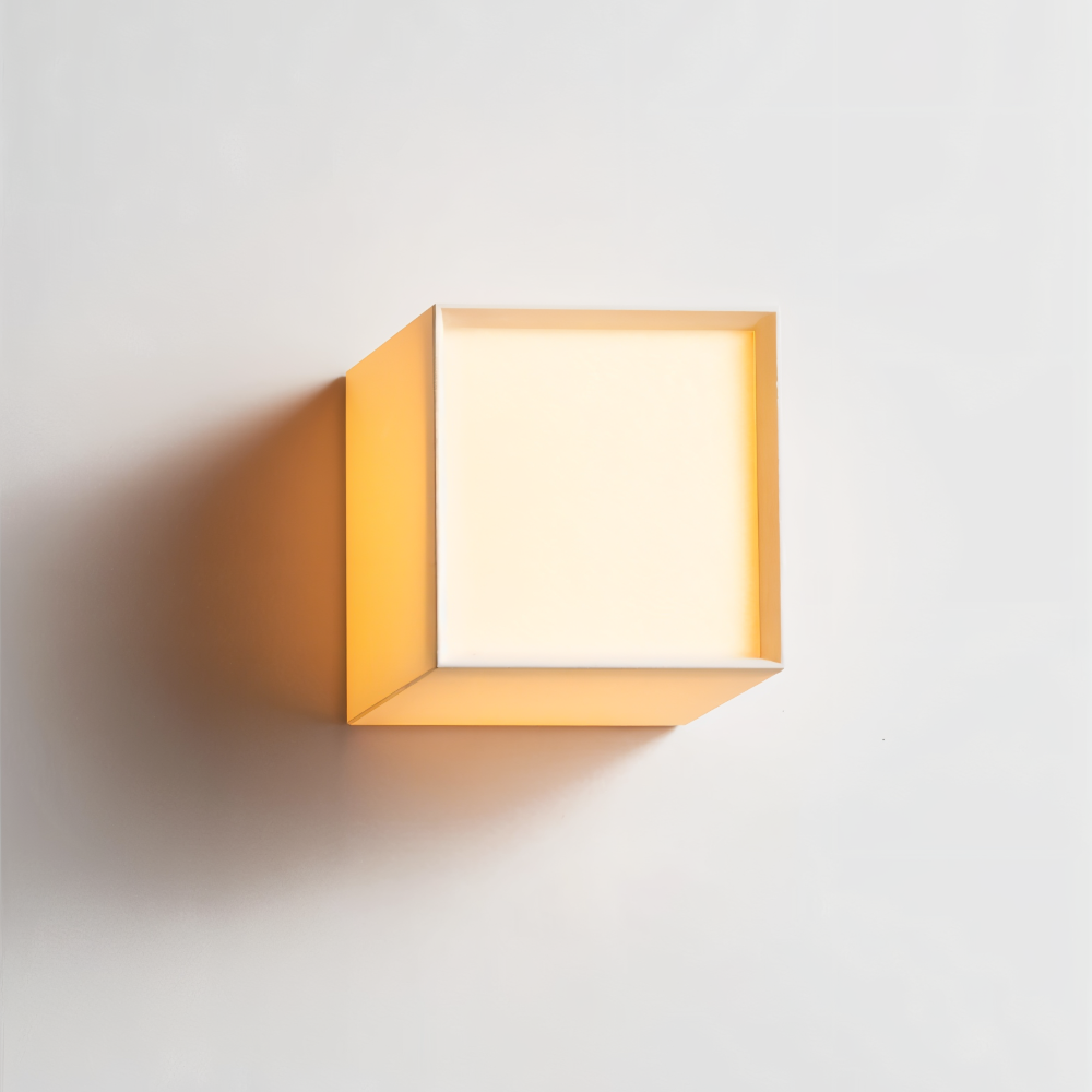 Zenvira – Væglampe i Tekstil med Japansk Kvadratisk Design og Integreret LED