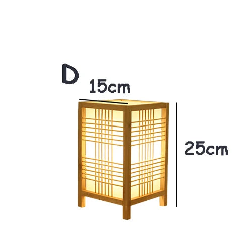 Bordlampe i bambus og træ – japansk design til rolig belysning