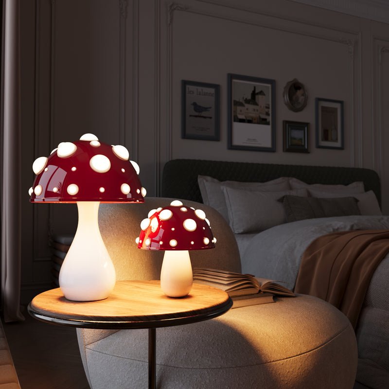 Svampe bordlampe LED med dæmpbart varmt lys – moderne design