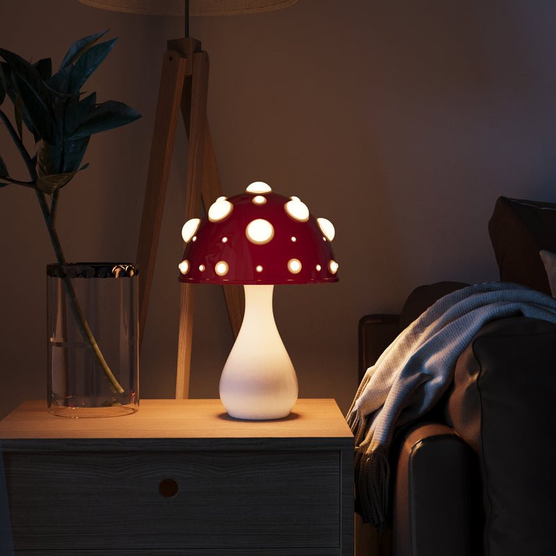 Svampe bordlampe LED med dæmpbart varmt lys – moderne design