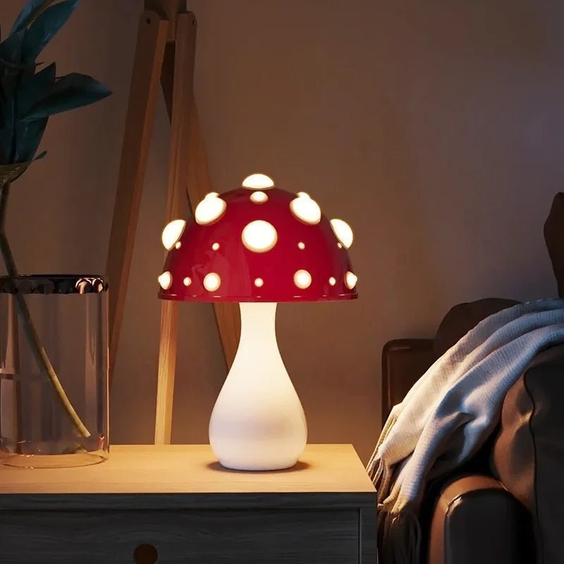 Svampe bordlampe LED med dæmpbart varmt lys – moderne design
