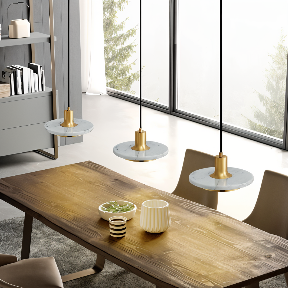 Moderne metal loftlampe med dobbelt design til spisebord