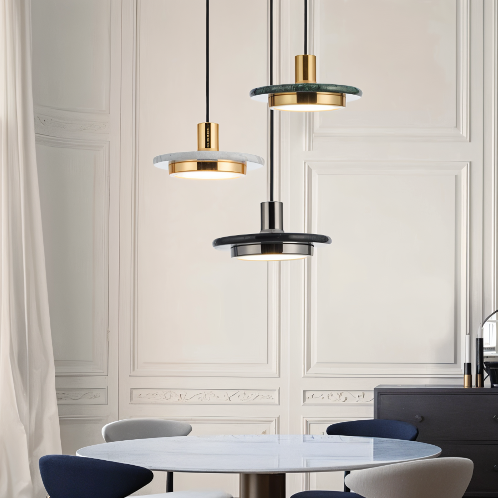 Moderne metal loftlampe med dobbelt design til spisebord