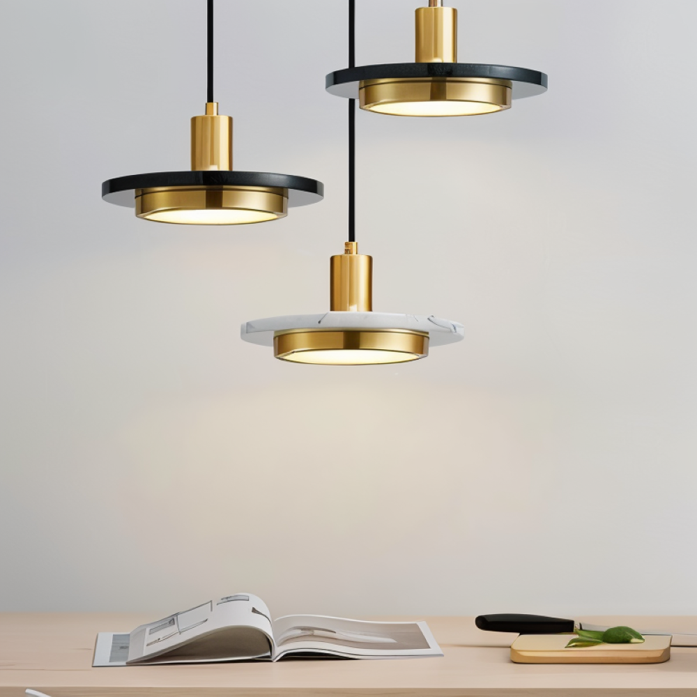 Moderne metal loftlampe med dobbelt design til spisebord