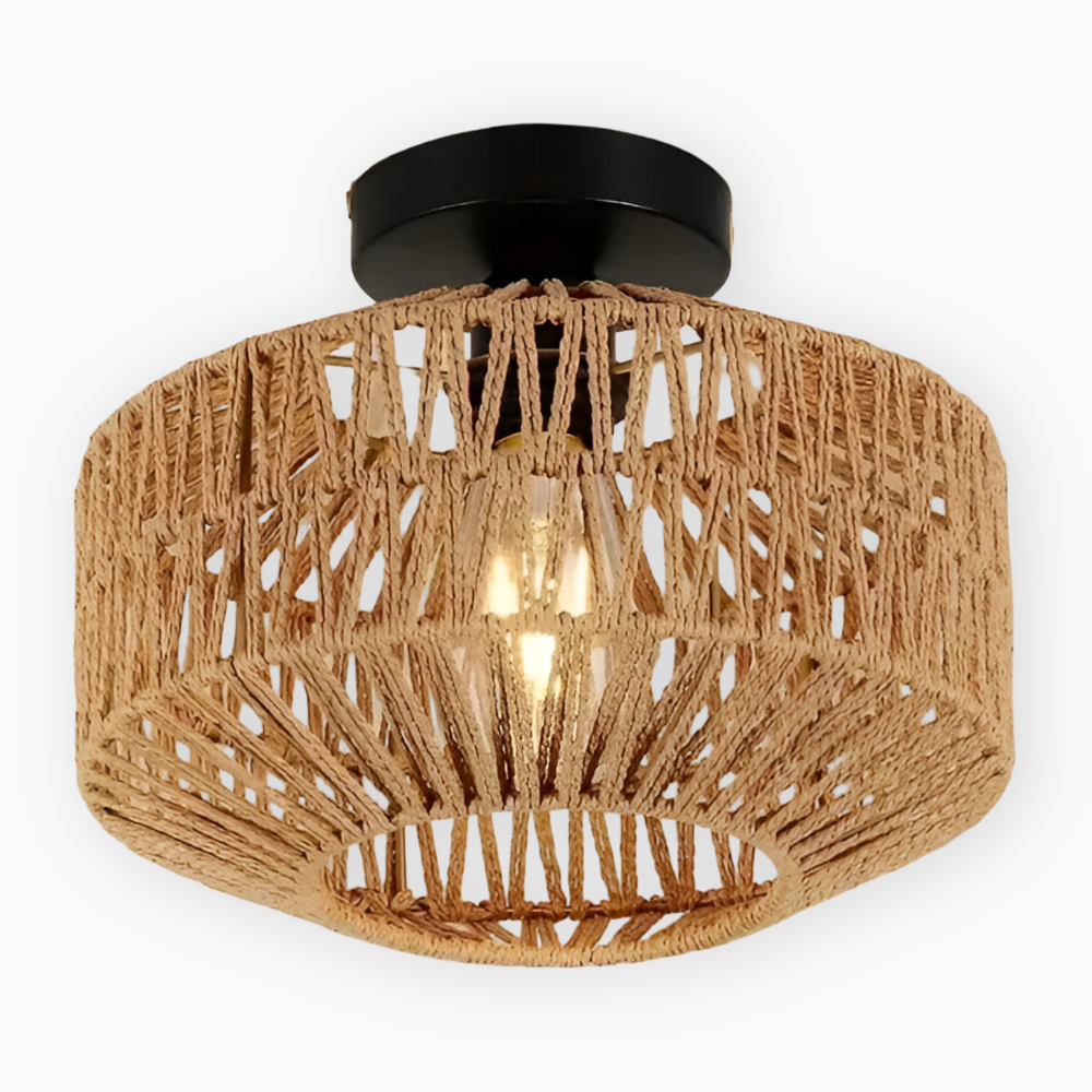 Ravira – Håndlavet Rattan Loftlampe i Boheme Stil