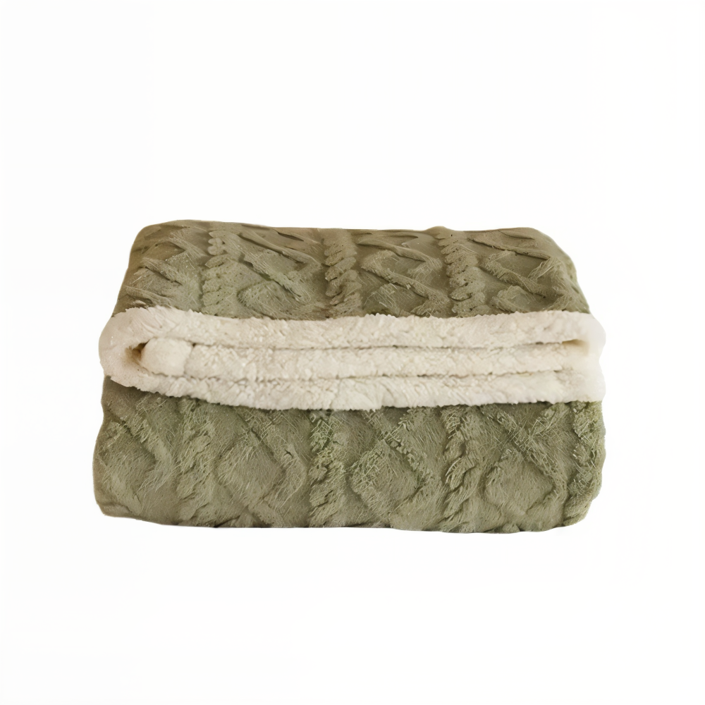 WoolHaven Plaid – Dobbeltsidet Uldlook & Plys Fleece Tæppe