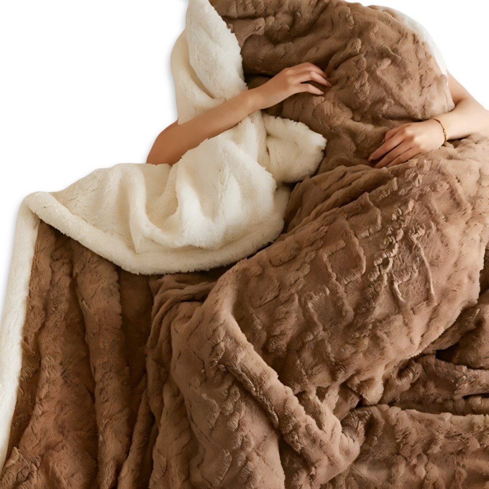 WoolHaven Plaid – Dobbeltsidet Uldlook & Plys Fleece Tæppe