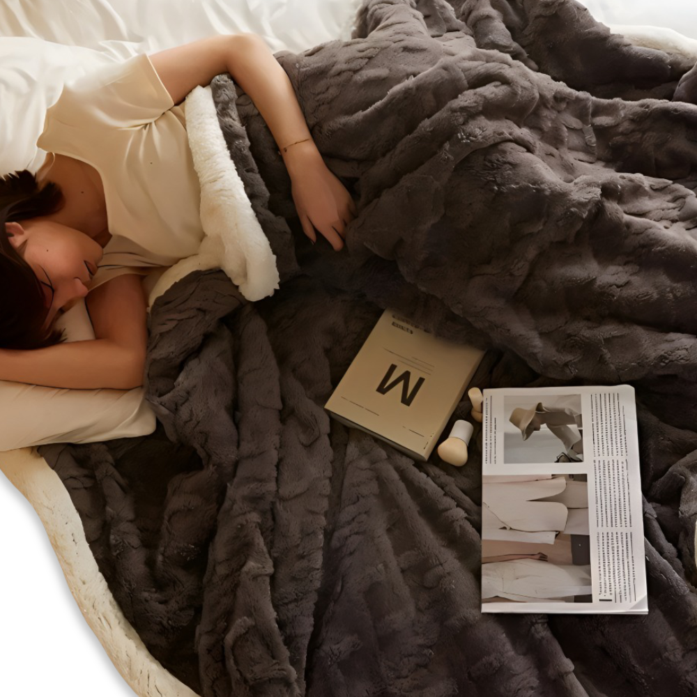 WoolHaven Plaid – Dobbeltsidet Uldlook & Plys Fleece Tæppe