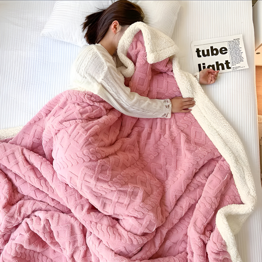 WoolHaven Plaid – Dobbeltsidet Uldlook & Plys Fleece Tæppe