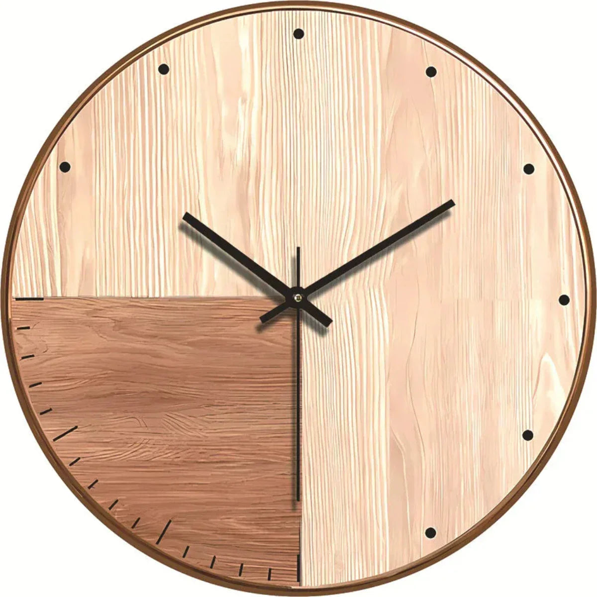 Silencio Wood – Lydløs Vægur i Moderne Design med Træeffekt