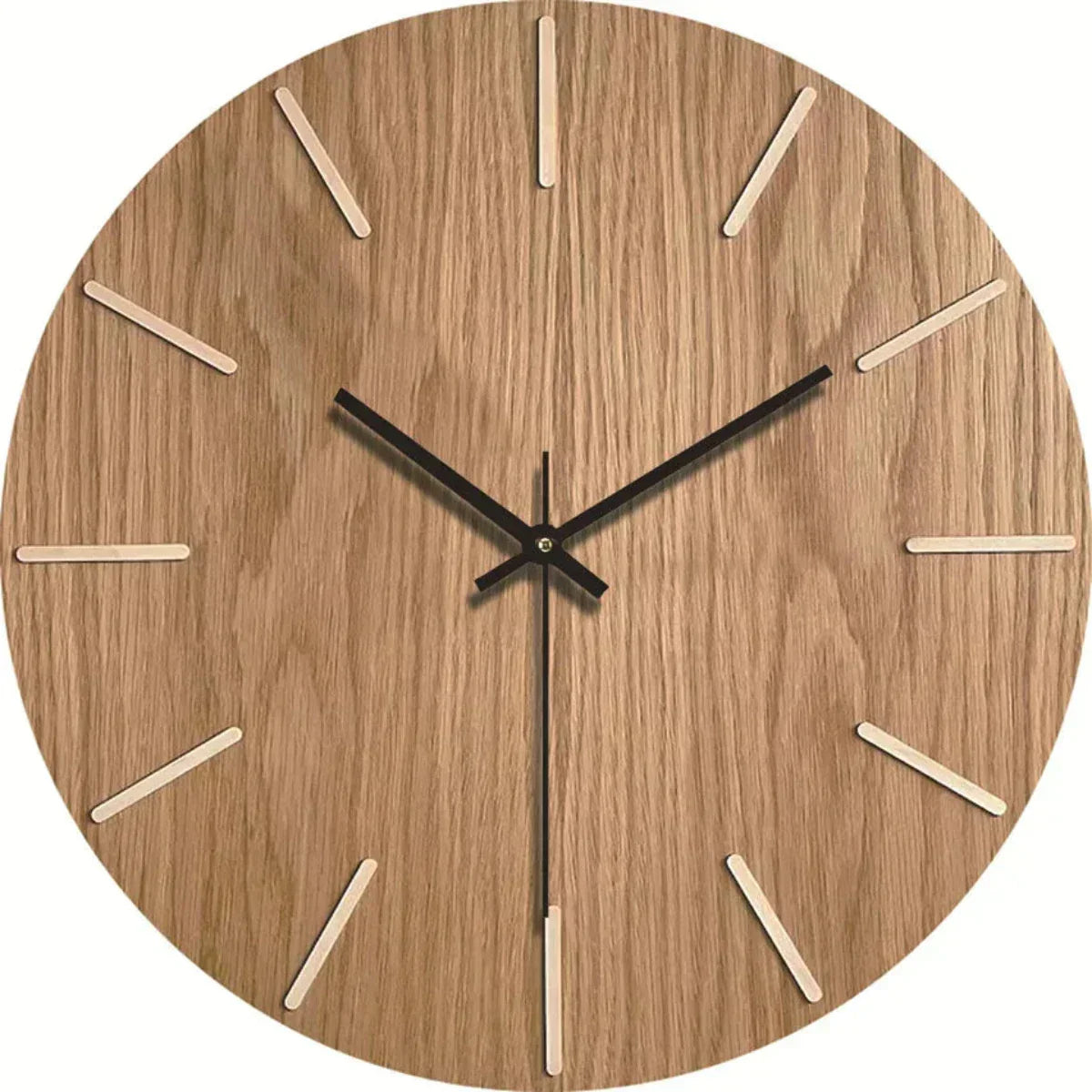 Silencio Wood – Lydløs Vægur i Moderne Design med Træeffekt