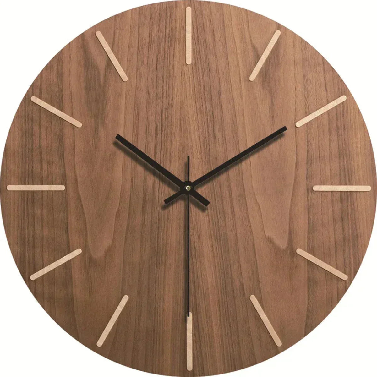 Silencio Wood – Lydløs Vægur i Moderne Design med Træeffekt