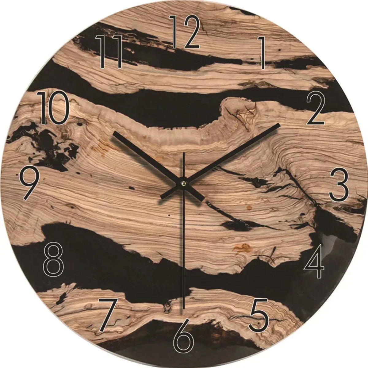 Silencio Wood – Lydløs Vægur i Moderne Design med Træeffekt