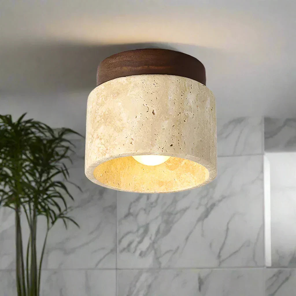 Japansk taklampe i cremefarvet design – minimalistisk belysning