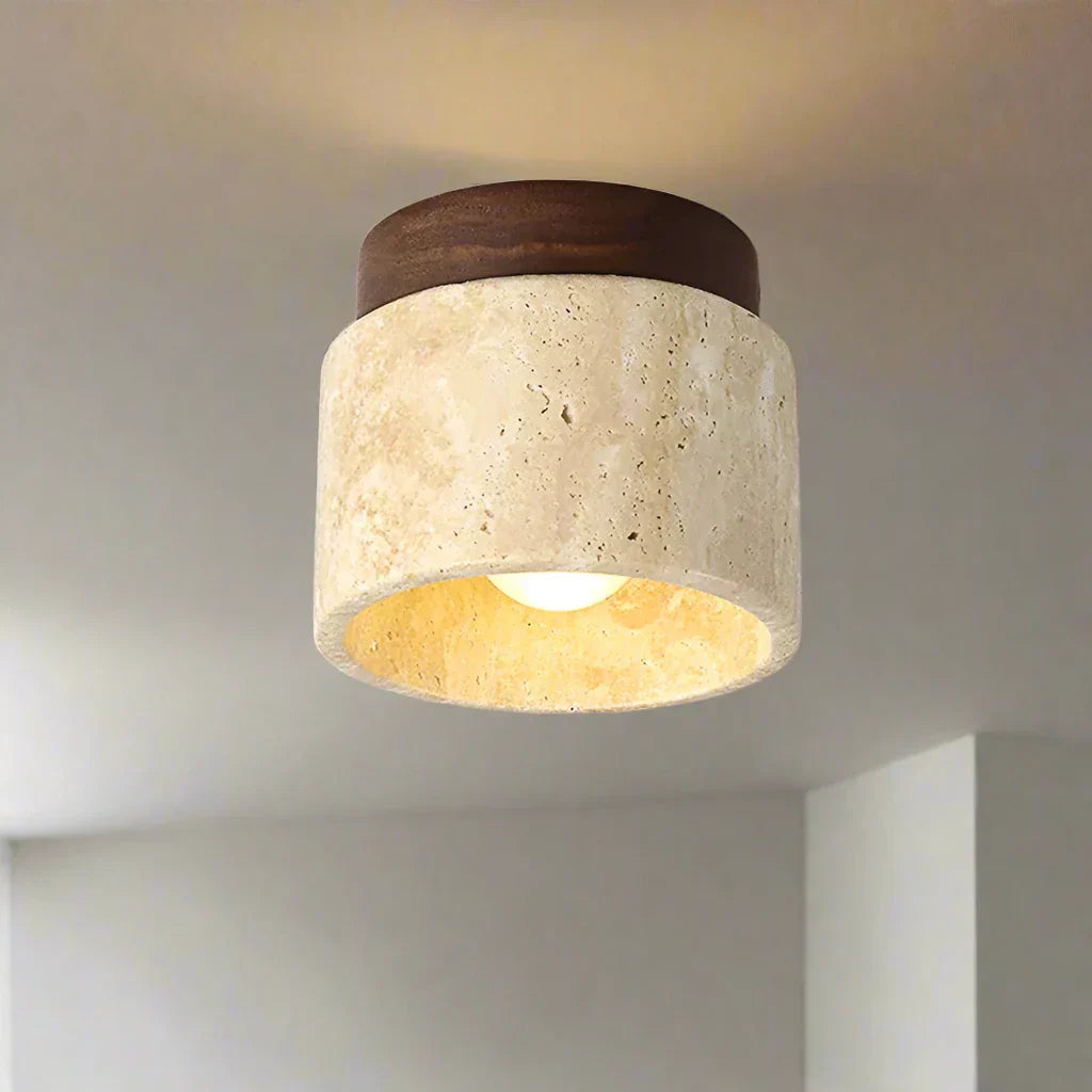 Japansk taklampe i cremefarvet design – minimalistisk belysning