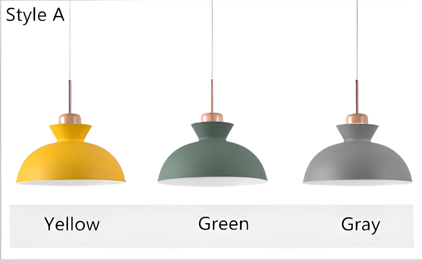 Farverig pendellampe i macaron design – moderne kuppelformet lampe