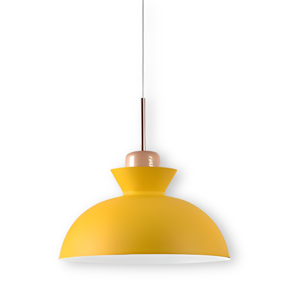 Farverig pendellampe i macaron design – moderne kuppelformet lampe