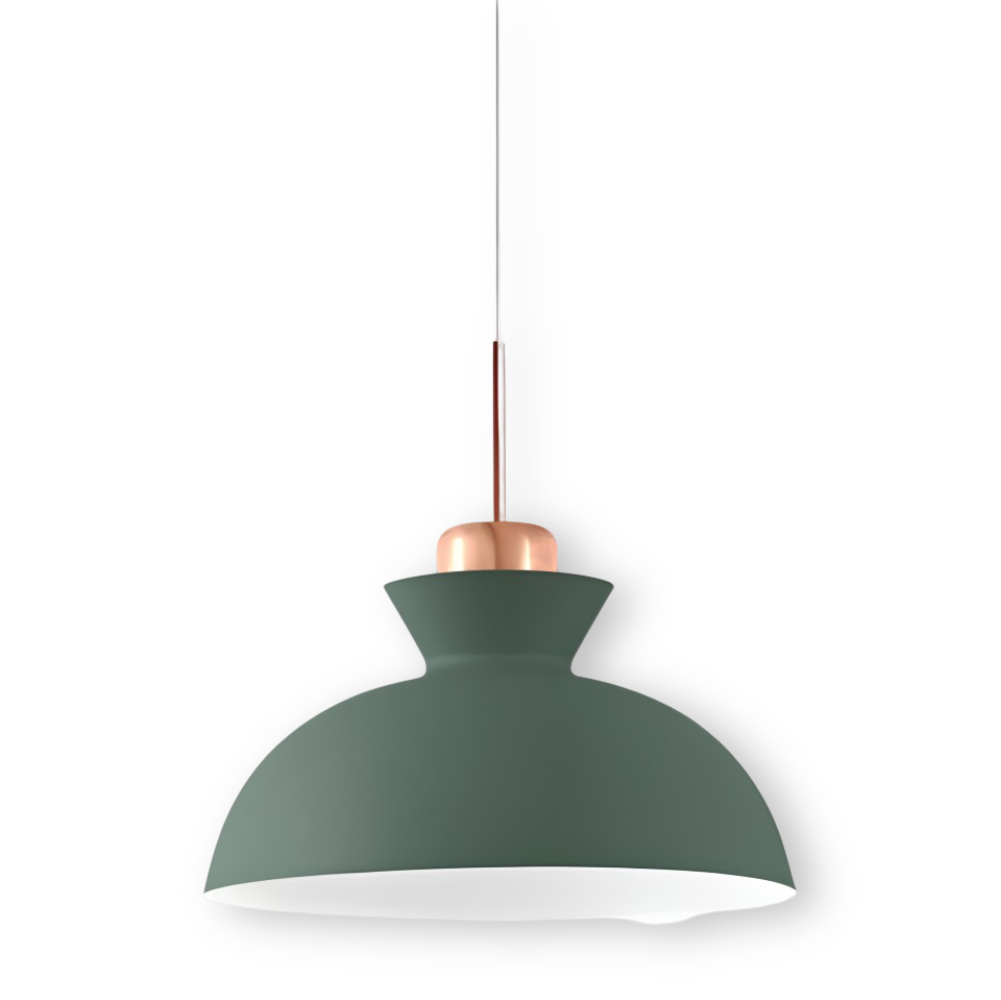 Farverig pendellampe i macaron design – moderne kuppelformet lampe