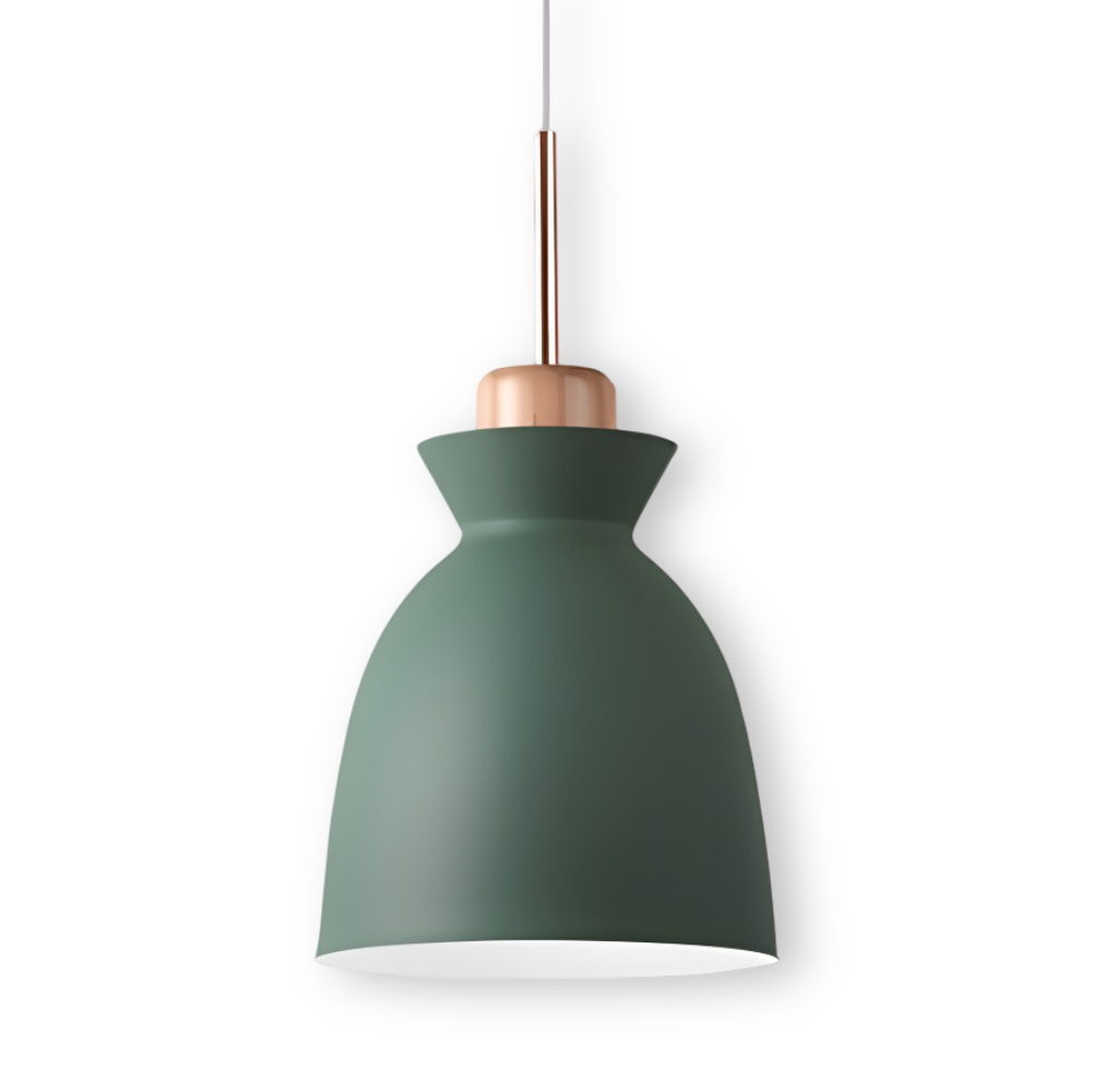 Farverig pendellampe i macaron design – moderne kuppelformet lampe