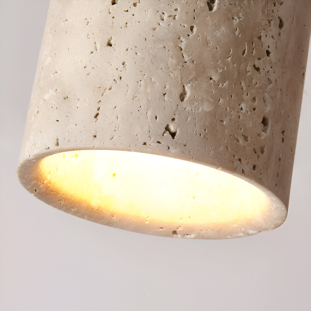 Spot loftlampe i travertin og træ – moderne indbygget spotlight