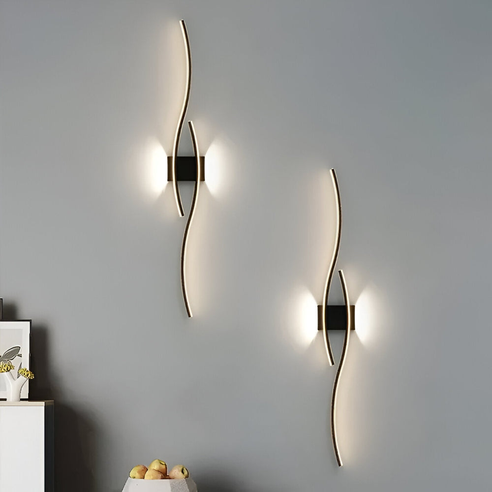Moderne LED væglampe med elegant bølgedesign