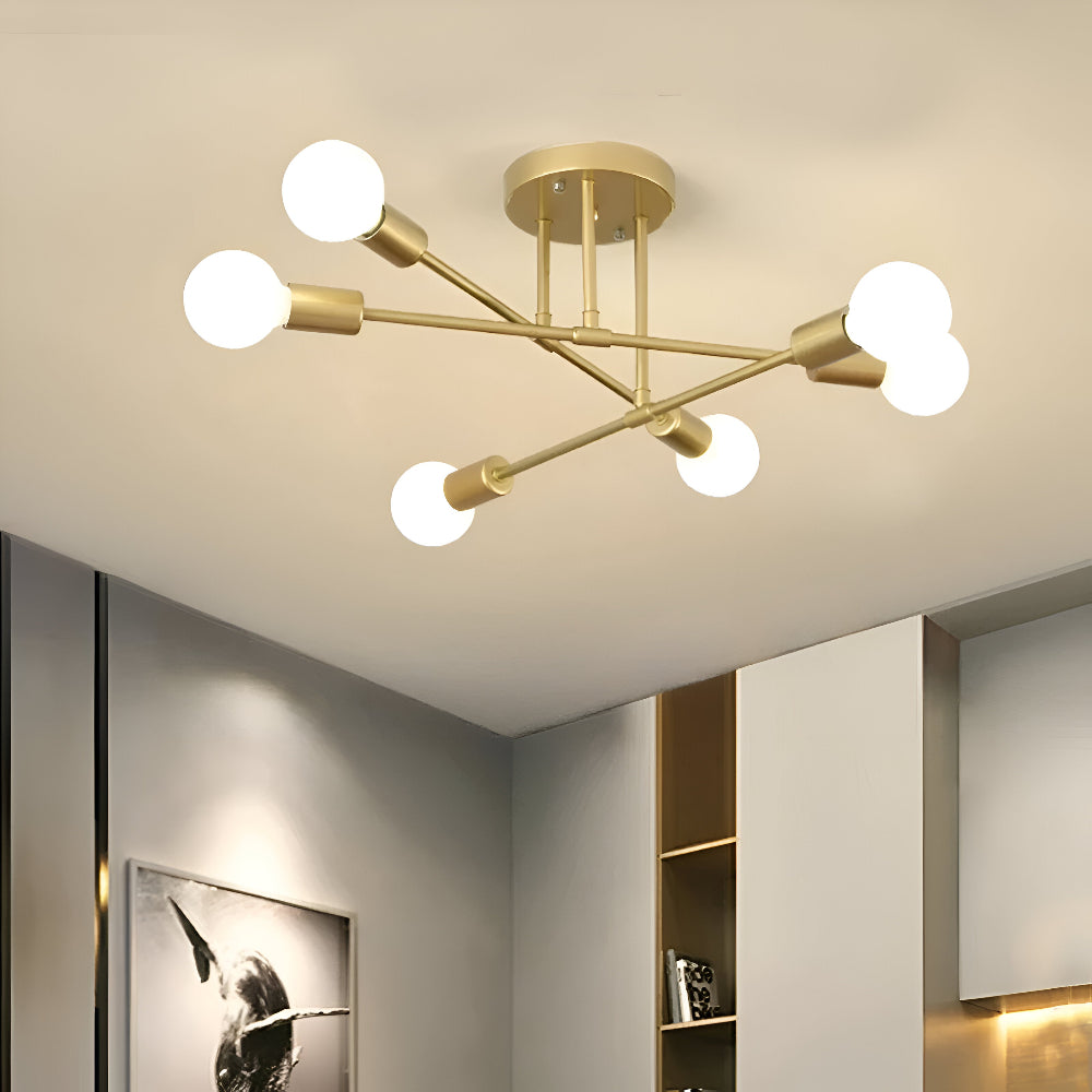 Loftlampe i guld – moderne lampe med flere lyskilder