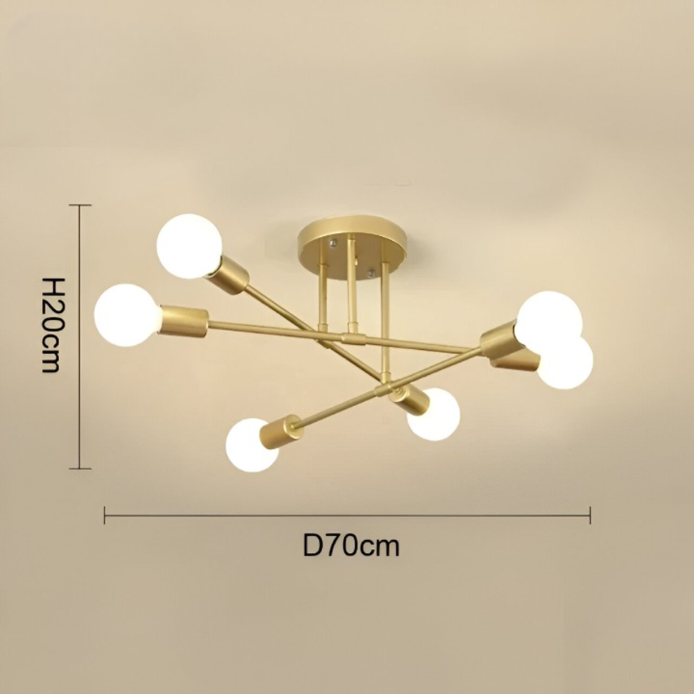 Loftlampe i guld – moderne lampe med flere lyskilder
