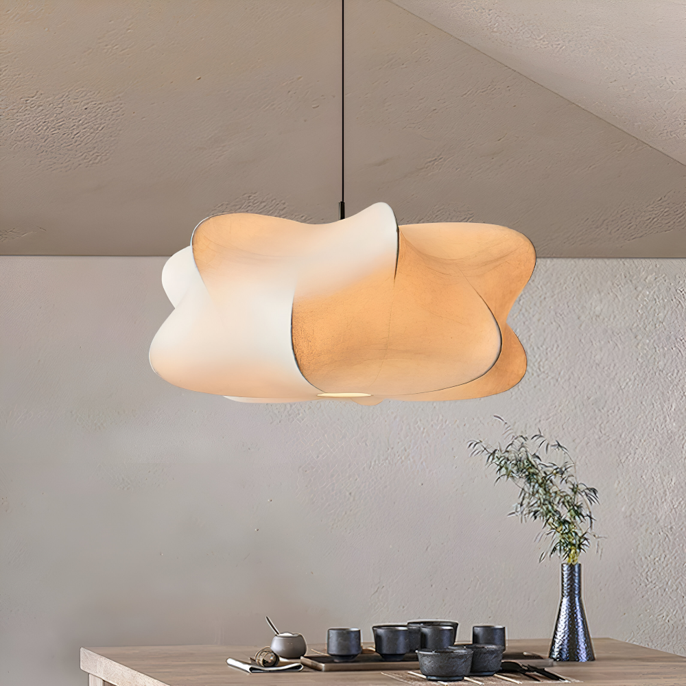 Japansk pendellampe i kokonstil – Wabi Sabi loftlampe