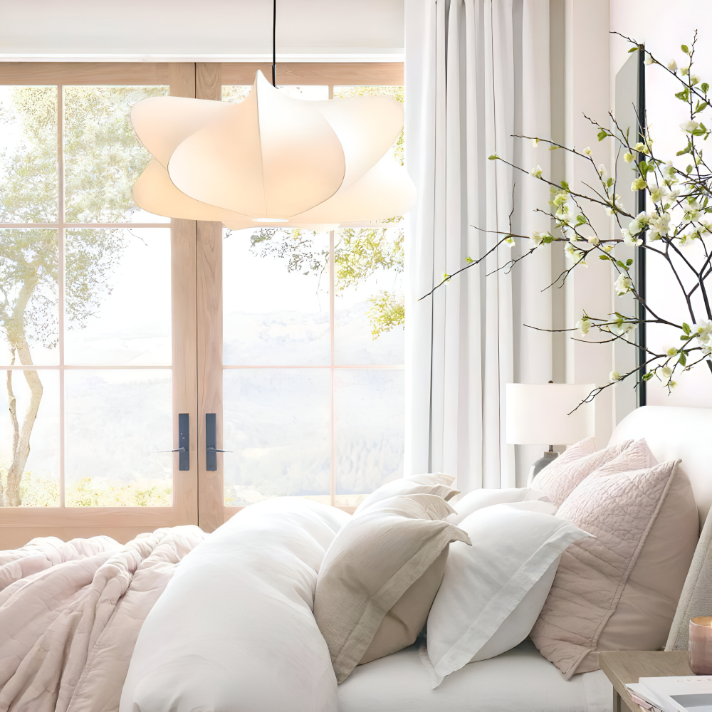 Japansk pendellampe i kokonstil – Wabi Sabi loftlampe