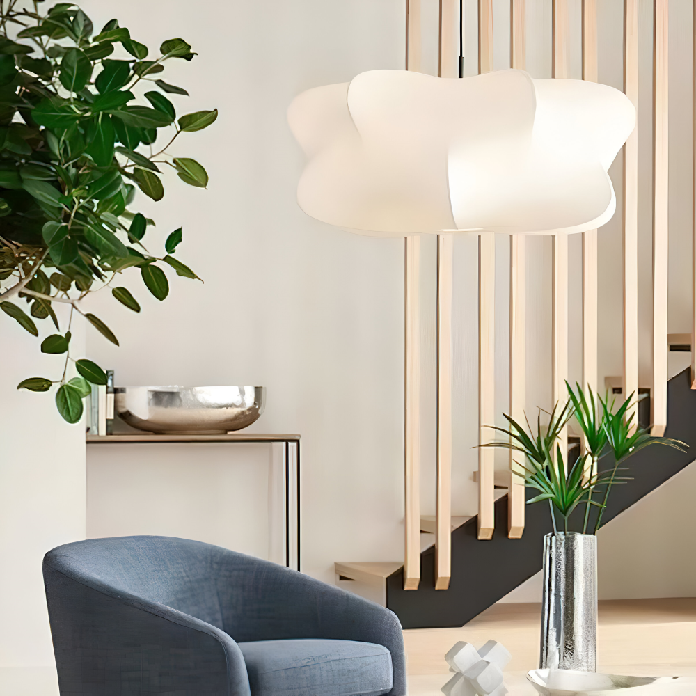 Japansk pendellampe i kokonstil – Wabi Sabi loftlampe