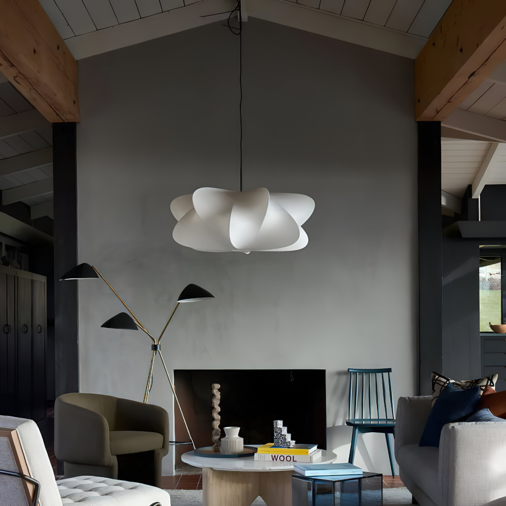 Japansk pendellampe i kokonstil – Wabi Sabi loftlampe