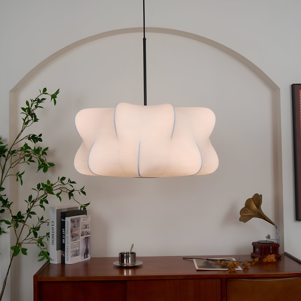 Japansk pendellampe i kokonstil – Wabi Sabi loftlampe