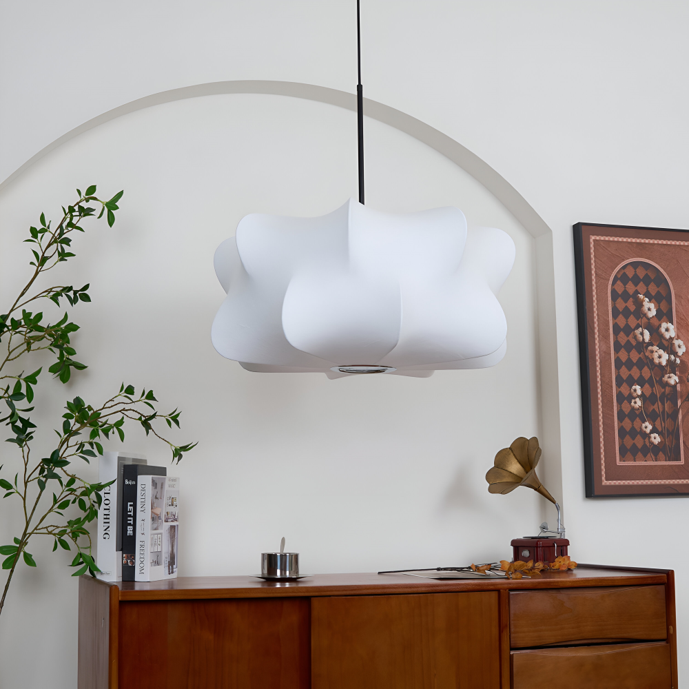 Japansk pendellampe i kokonstil – Wabi Sabi loftlampe