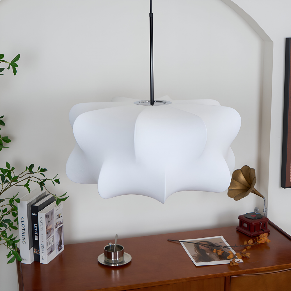 Japansk pendellampe i kokonstil – Wabi Sabi loftlampe
