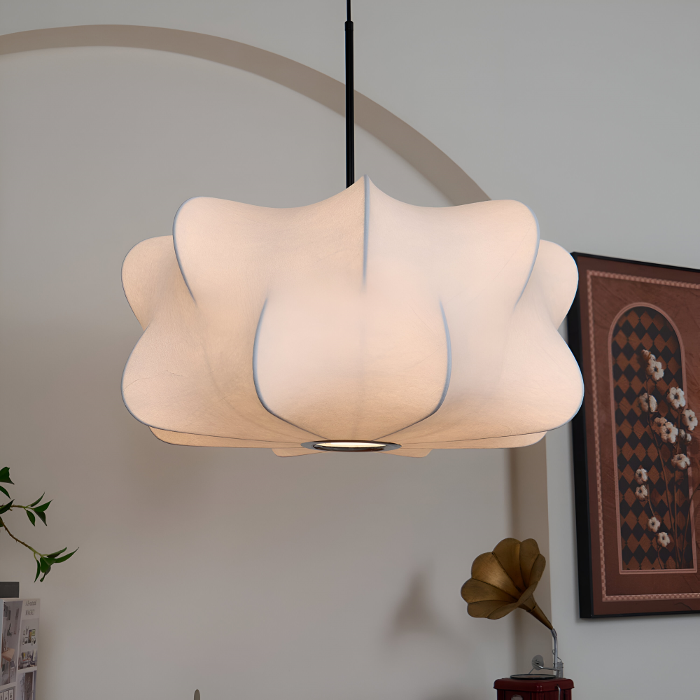 Japansk pendellampe i kokonstil – Wabi Sabi loftlampe