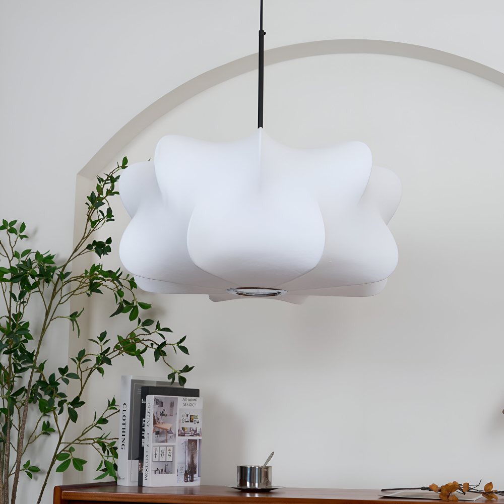 Japansk pendellampe i kokonstil – Wabi Sabi loftlampe
