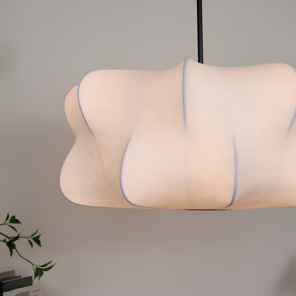 Japansk pendellampe i kokonstil – Wabi Sabi loftlampe