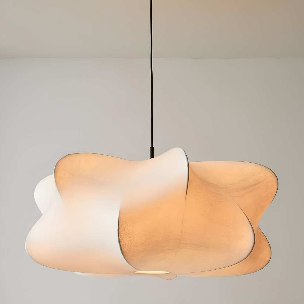 Japansk pendellampe i kokonstil – Wabi Sabi loftlampe