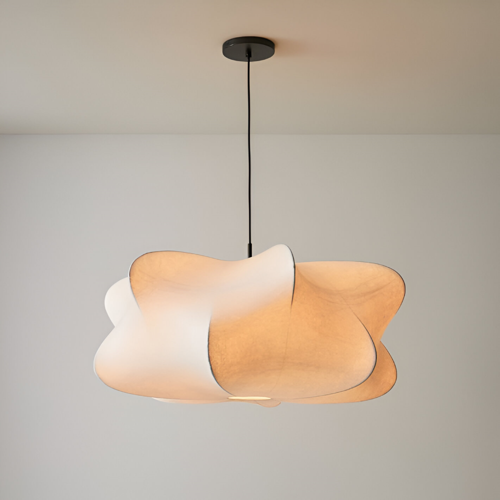 Japansk pendellampe i kokonstil – Wabi Sabi loftlampe