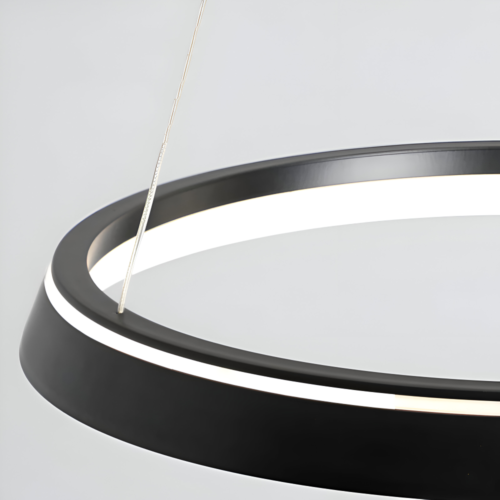 CircuGlow Pendel – Minimalistisk Rund LED Pendellampe i Sort & Hvid