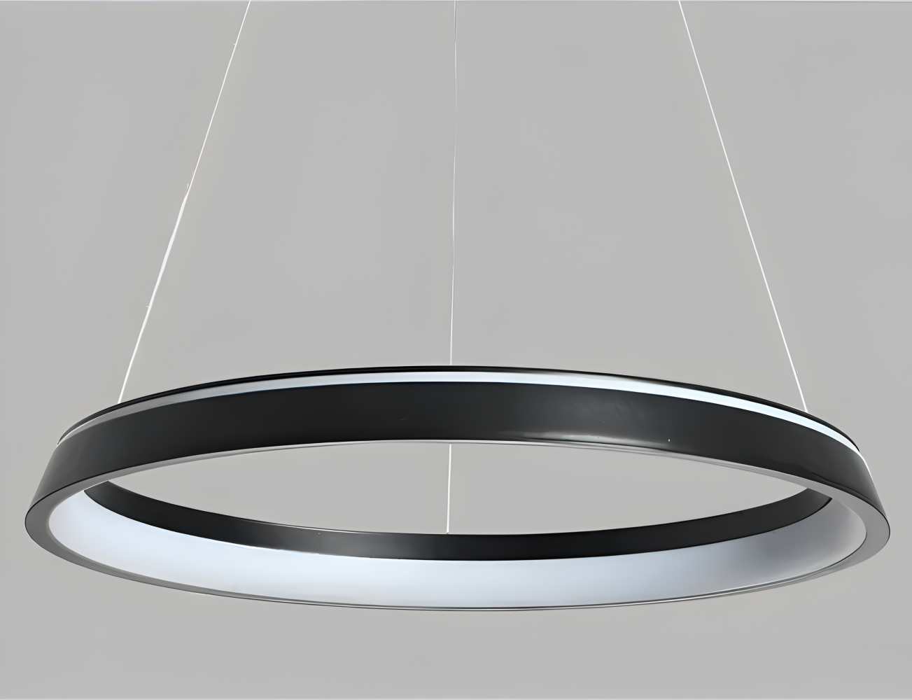 CircuGlow Pendel – Minimalistisk Rund LED Pendellampe i Sort & Hvid