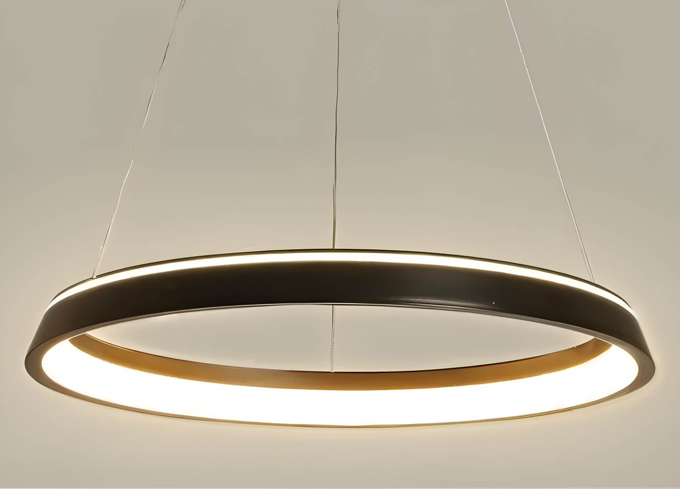 CircuGlow Pendel – Minimalistisk Rund LED Pendellampe i Sort & Hvid