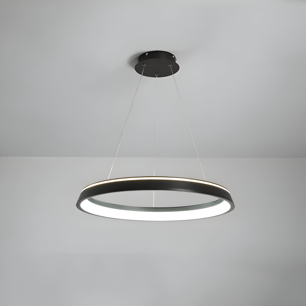 CircuGlow Pendel – Minimalistisk Rund LED Pendellampe i Sort & Hvid