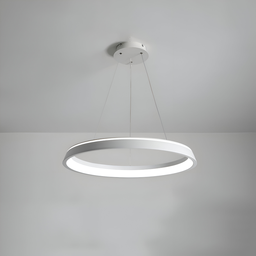 CircuGlow Pendel – Minimalistisk Rund LED Pendellampe i Sort & Hvid