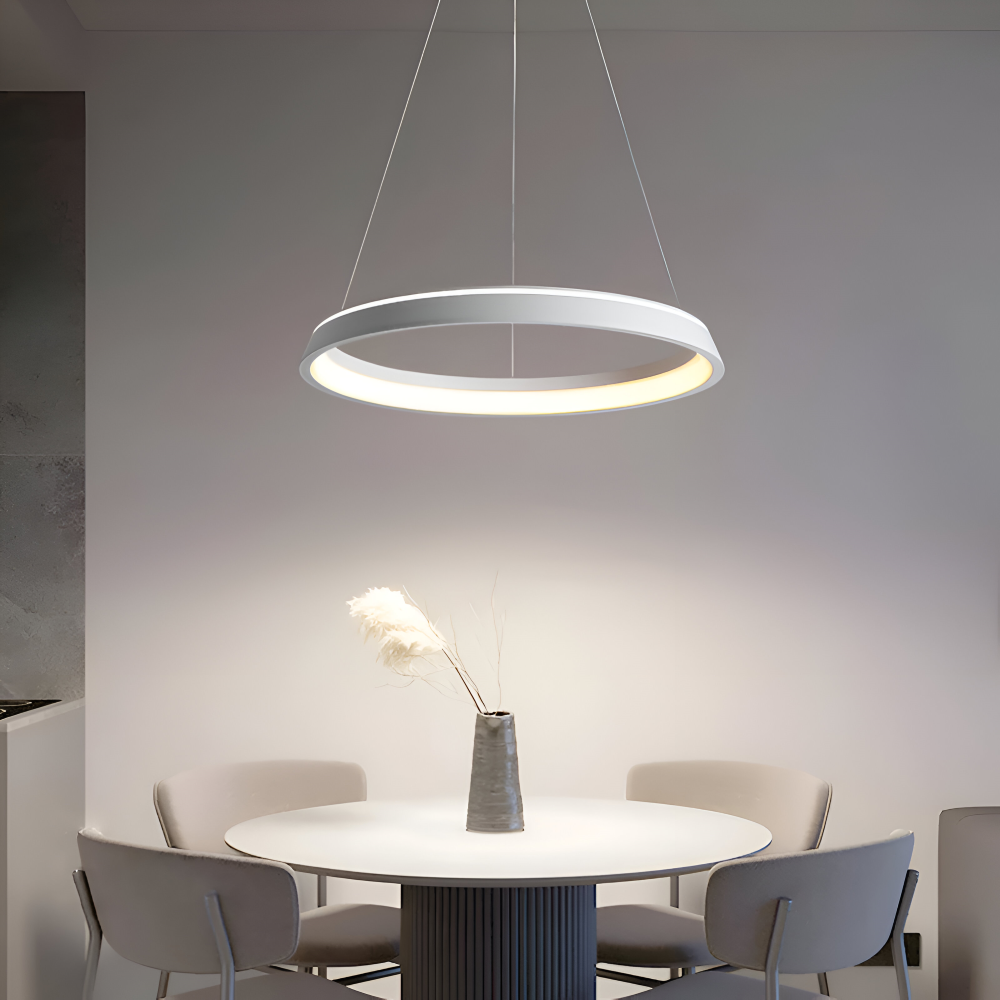 CircuGlow Pendel – Minimalistisk Rund LED Pendellampe i Sort & Hvid